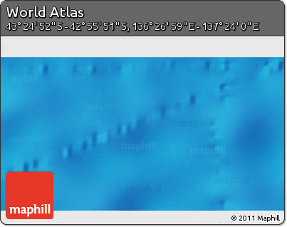 Physical 3D Map of the Area around 43° 10' 22" S, 136° 55' 30" E