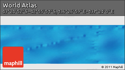 Physical Panoramic Map of the Area around 43° 10' 22" S, 136° 55' 30" E