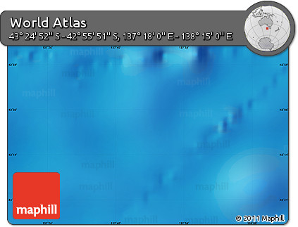 Physical Map of the Area around 43° 10' 22" S, 137° 46' 30" E