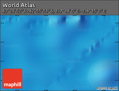 Physical Map of the Area around 43° 10' 22" S, 137° 46' 30" E
