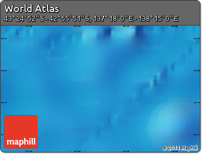 Physical Map of the Area around 43° 10' 22" S, 137° 46' 30" E