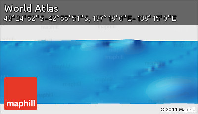 Shaded Relief Panoramic Map of the Area around 43° 10' 22" S, 137° 46' 30" E
