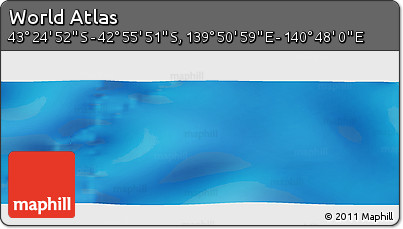 Shaded Relief Panoramic Map of the Area around 43° 10' 22" S, 140° 19' 29" E
