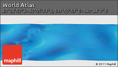 Shaded Relief Panoramic Map of the Area around 43° 10' 22" S, 140° 19' 29" E