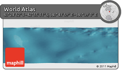 Satellite Panoramic Map of the Area around 43° 10' 22" S, 141° 10' 30" E