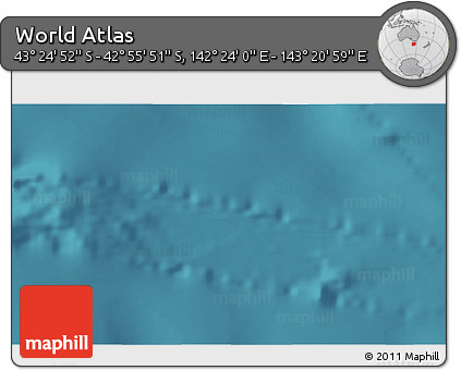 Satellite 3D Map of the Area around 43° 10' 22" S, 142° 52' 30" E