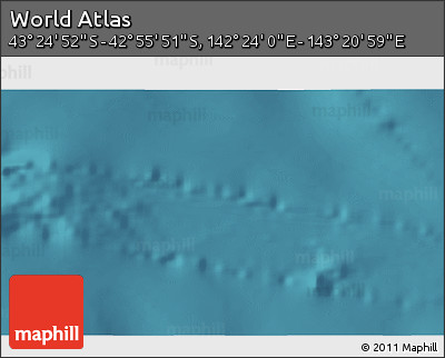 Satellite 3D Map of the Area around 43° 10' 22" S, 142° 52' 30" E