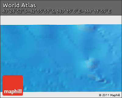 Shaded Relief 3D Map of the Area around 43° 10' 22" S, 143° 43' 29" E