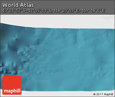 Satellite 3D Map of the Area around 43° 10' 22" S, 148° 49' 29" E