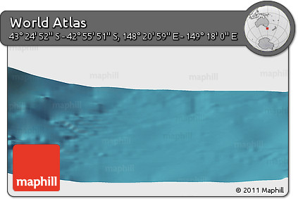Satellite Panoramic Map of the Area around 43° 10' 22" S, 148° 49' 29" E