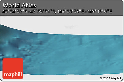 Satellite Panoramic Map of the Area around 43° 10' 22" S, 148° 49' 29" E