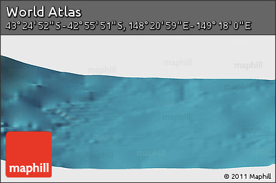 Satellite Panoramic Map of the Area around 43° 10' 22" S, 148° 49' 29" E