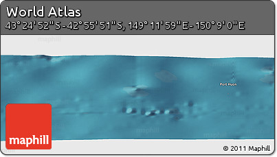 Satellite Panoramic Map of the Area around 43° 10' 22" S, 149° 40' 30" E