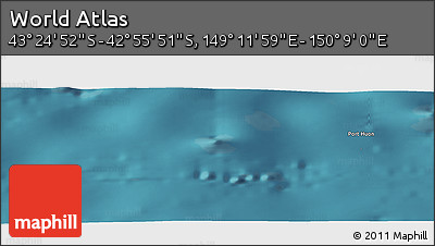 Satellite Panoramic Map of the Area around 43° 10' 22" S, 149° 40' 30" E