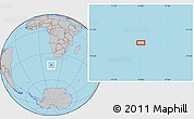 Gray Location Map of the area around 43° 10' 22" S, 14° 31' 30" E