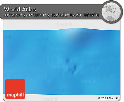 Shaded Relief 3D Map of the Area around 43° 10' 22" S, 151° 22' 30" E