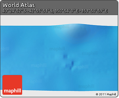 Shaded Relief 3D Map of the Area around 43° 10' 22" S, 151° 22' 30" E