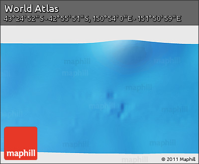 Shaded Relief 3D Map of the Area around 43° 10' 22" S, 151° 22' 30" E