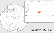 Blank Location Map of the area around 43° 10' 22" S, 153° 4' 29" E