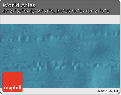 Satellite 3D Map of the Area around 43° 10' 22" S, 153° 55' 30" E