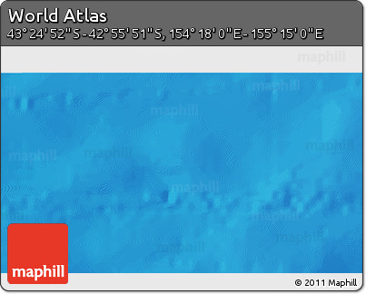Shaded Relief 3D Map of the Area around 43° 10' 22" S, 154° 46' 30" E