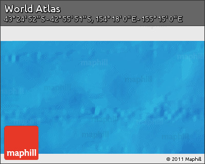 Shaded Relief 3D Map of the Area around 43° 10' 22" S, 154° 46' 30" E