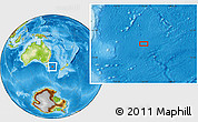 Physical Location Map of the area around 43° 10' 22" S, 154° 46' 30" E