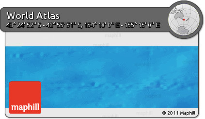 Physical Panoramic Map of the Area around 43° 10' 22" S, 154° 46' 30" E