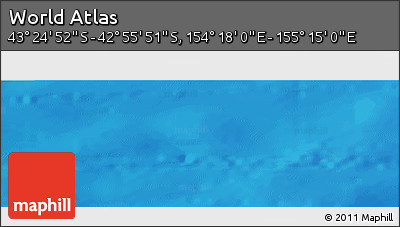 Physical Panoramic Map of the Area around 43° 10' 22" S, 154° 46' 30" E