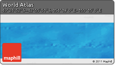 Physical Panoramic Map of the Area around 43° 10' 22" S, 154° 46' 30" E