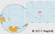 Political Location Map of the area around 43° 10' 22" S, 155° 28' 29" W