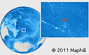 Shaded Relief Location Map of the area around 43° 10' 22" S, 155° 28' 29" W