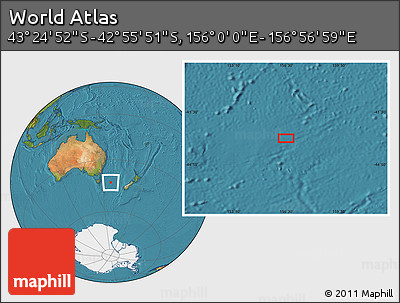 Satellite Location Map of the Area around 43° 10' 22" S, 156° 28' 29" E