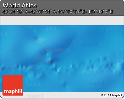 Shaded Relief 3D Map of the Area around 43° 10' 22" S, 157° 19' 29" E