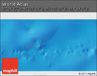Shaded Relief 3D Map of the Area around 43° 10' 22" S, 157° 19' 29" E