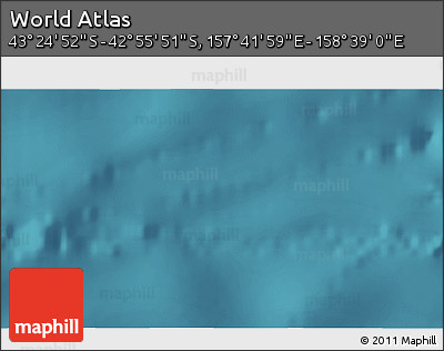 Satellite 3D Map of the Area around 43° 10' 22" S, 158° 10' 30" E