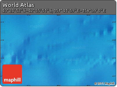 Physical Map of the Area around 43° 10' 22" S, 158° 10' 30" E