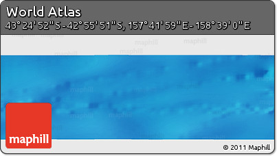 Physical Panoramic Map of the Area around 43° 10' 22" S, 158° 10' 30" E