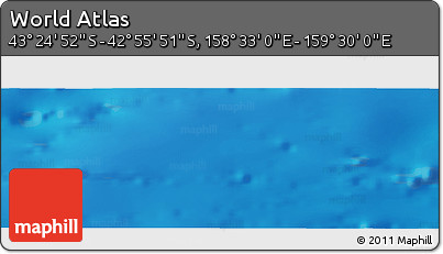 Physical Panoramic Map of the Area around 43° 10' 22" S, 159° 1' 30" E