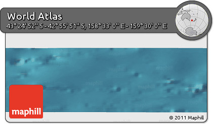 Satellite Panoramic Map of the Area around 43° 10' 22" S, 159° 1' 30" E