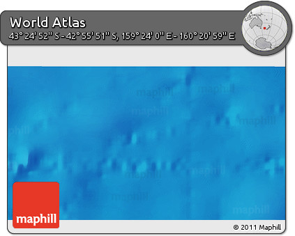 Shaded Relief 3D Map of the Area around 43° 10' 22" S, 159° 52' 30" E