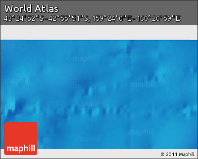 Shaded Relief 3D Map of the Area around 43° 10' 22" S, 159° 52' 30" E