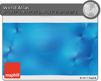 Shaded Relief 3D Map of the Area around 43° 10' 22" S, 15° 22' 30" E