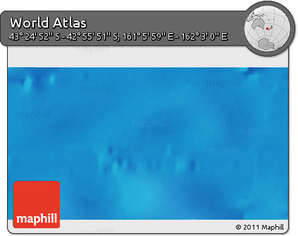Shaded Relief 3D Map of the Area around 43° 10' 22" S, 161° 34' 29" E