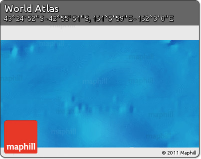 Shaded Relief 3D Map of the Area around 43° 10' 22" S, 161° 34' 29" E