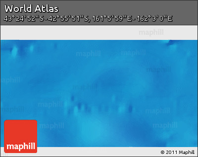 Shaded Relief 3D Map of the Area around 43° 10' 22" S, 161° 34' 29" E