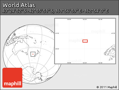 Blank Location Map of the Area around 43° 10' 22" S, 162° 25' 30" E