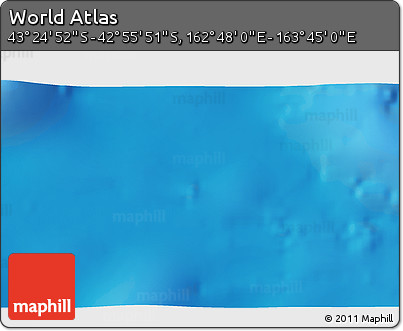 Shaded Relief 3D Map of the Area around 43° 10' 22" S, 163° 16' 30" E