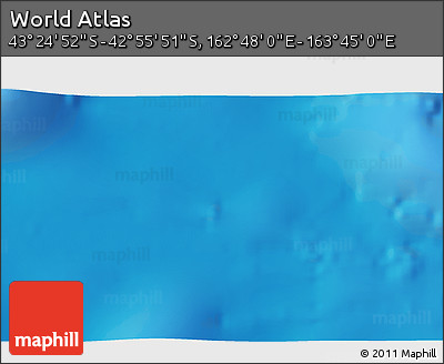 Shaded Relief 3D Map of the Area around 43° 10' 22" S, 163° 16' 30" E