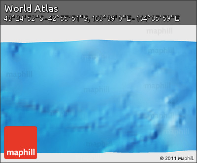 Shaded Relief 3D Map of the Area around 43° 10' 22" S, 164° 7' 30" E